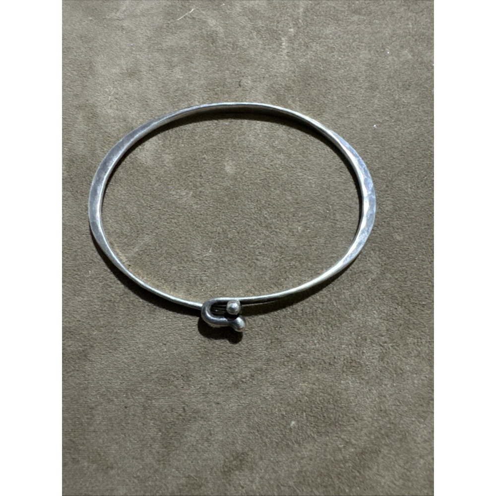 James Avery Sterling Silver Hammered Hook-On Charm Bracelet Signed Statement